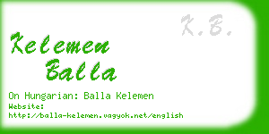 kelemen balla business card